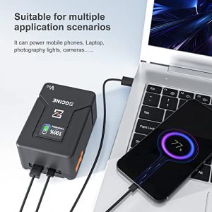 99Wh (14.8V 6800mAh) Support D-TAP/BP/Input and Output for BMPCC 6K Pro/Canon EOS R5C/Sony FX3