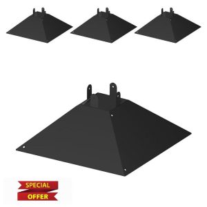 4Pcs Bird Feeder Metal Squirrel Baffle Garden Accessories 17x17inch for 4"x4" Wood Post Heavy Duty Black Outside Pole Mou