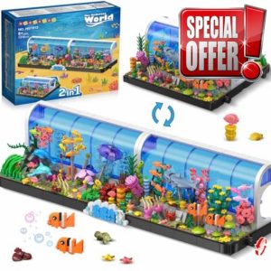 HOGOKIDS Aquarium Building Sets - 2 Styles Oceanarium Building Toy for Kids Adults