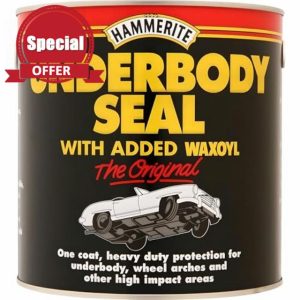 AMK® Hammerite Underbody Seal With Waxoyl 2.5L Single Coat Paint Directly On Rust Quick Dry Protection Thick Consistency Elastic Primes Metal Surfaces Stops Moisture
