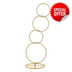 MagiDeal Removable Arch Backdrop Stand Metal Wedding Arch Frame Garland Frame Flower Arch Frame Aisle Decor Flower Arch Stand 4 Tiers Round Hoop Backdrop Stand for Wedding Party Decorations