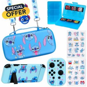 PERFECTSIGHT Switch Carrying Case for Nintendo Switch Console with 10 in 1 Bundle Accessories