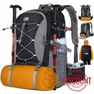 NUBILY Hiking Backpack 50L Waterproof Camping Backpack with Large Shoes Compartment and Wet Pocket Rucksack for Men Women Camping Backpack Lightweight Travel Backpack for Outdoor Sports