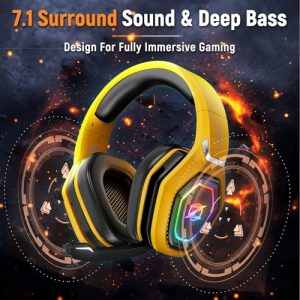 2.4G & Type C Transmitter - 30h Battery Life - RGB Lighting Gaming Headphones for PS5
