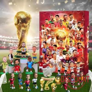 2024 Football Advent Calendar - 24 Days Christmas Countdown Calendar 24 Mini 3D Statue Figures Football Gifts Soccer Figure Accessories Football Kit Christmas Decorations