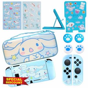 PERFECTSIGHT Switch Carrying Case for Nintendo Switch Console with 11 in 1 Bundle Accessories