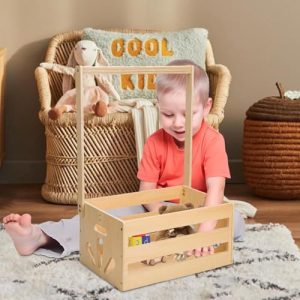 Multipurpose Wooden Baby Shower Crate Baby Shower Crate Closet | Versatile Baby Storage Crate Baby Shower Clothes Rack for Clothes Socks Shoes Toys