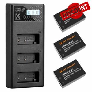 K&F Concept 3-pack LP-E17 Battery and 3-slot LCD Charger