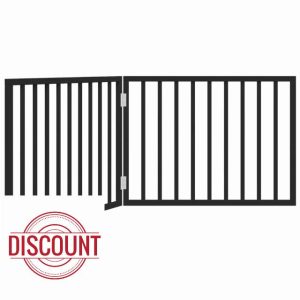 idaXL Dog Gate Foldable 2 Panels Pet Barrier - Poplar Wood