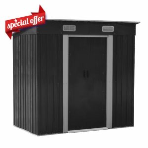 Outdoor Storage Shed Garden Utility Tool Storage House Backyard Lawn with Sliding Door