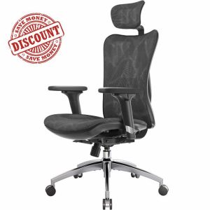 SIHOO Ergonomic Office Chair Mesh Desk Chair with Adjustable Lumbar Support 3D Armrests Breathable High Back Computer Chair (Black)