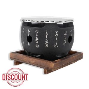 Mini Charcoal BBQ Grill Japanese Style Grill Mini Portable Table Top Japanese BBQ Grill Round Food Charcoal Stove Household Barbecue Tool for Camping Picnic Party