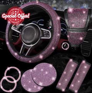 NBTEPEM 8 pcs Bling Car Accessories Set for Women