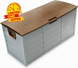 290L Outdoor Garden Storage Box – Large Lockable Plastic Chest for Tools