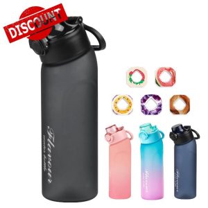 Wunihado 5 Flavour Pods Air Water Bottle 720 ml with BPA Free Tritan material 0 sugar to change flavour Vegan friendly for outdoor sports (Black)