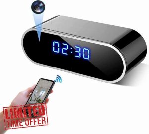 LaoZiGan 4K Full UHD Spy Camera Hidden Camera in Clock WiFi Hidden Cameras Video Recorder Wireless IP Camera Indoor Home Security Monitoring Nanny Cam 140° Angle Night Vision/Motion Detectio