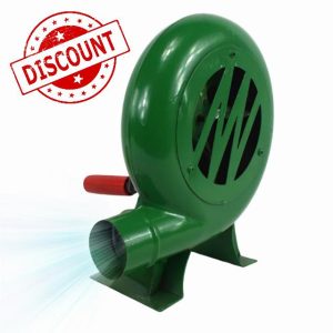BBQ Blower 200w Mini Blacksmith Forge Blower with Duct Iron Gear Portable Manual Blower for Camping Picnic Outdoor Acativities Grill Accessories Hand Crank Blowe