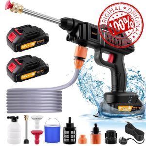 Power Washer High Power Washer Machine 60 Bar and Charger 1500W Portable Pressure Washer with Nozzle and 5m/16.6ft tube for Car