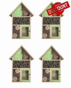 4 x Large Wooden Insect & Bug Hotel Garden Nesting Shelter Eco-Friendly Butterfly Habitat Bee Box House