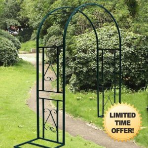 Heavy Duty Metal Rose Arches Rustproof Wide Garden Arch Trellis for Climbing Plants Decorative Entrance for Gardens