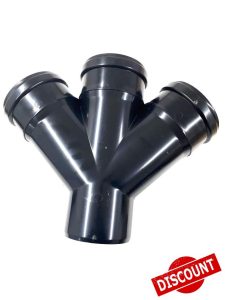 110MM Black Soil Pipe and Ring Seal Fittings Push Fit Fittings Double Socket Double Y Branch Tee