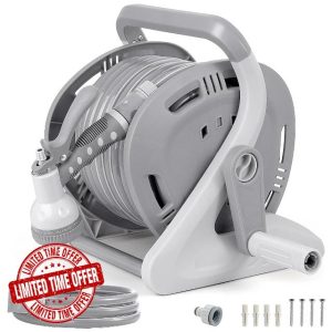 FLORA GUARD Garden Wall Mounted Hose Reel 20+2m
