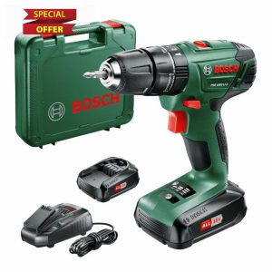 Bosch Home and Garden Cordless Combi Drill PSB 1800 LI-2 (2 batteries