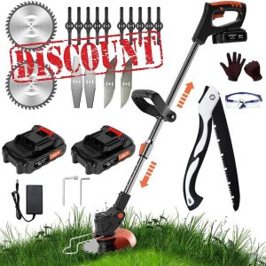 21V Cordless Strimmer Battery Lawn Trimmer with 2Ah Battery and Charger