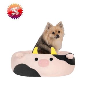 Squishmallows Original 20-Inch Connor the Cow Pet Bed - Small Ultrasoft Official Jazwares Plush Pet Bed