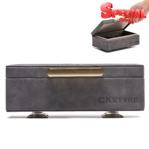 CKEYURE Key Box | Faraday Box for Car Keys | Car Key Signal Blocker Box | RFID Key Box | Key Holder | Key Safe | Signal blocking key box for car security | One Hand Operation (Dark Grey)