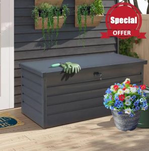 Groundlevel 350L Extra Strong Metal Garden Storage Box