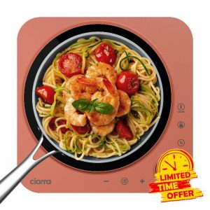 CIARRA CBTIH1A-O Portable Induction Hob 2000W Single Cooking Zone 8 Power Levels Touch Control Glass Panel with Built-In 4 Hours Timer