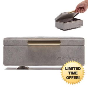 CKEYURE Key Box | Faraday Box for Car Keys | Car Key Signal Blocker Box | RFID Key Box | Key Holder | Key Safe | Signal blocking key box for car security | One Hand Operation (Light Grey)
