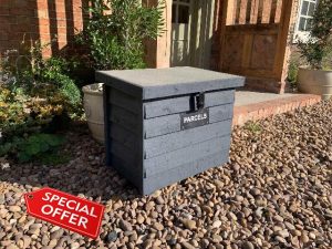 Lockable Parcel Delivery Box painted Dark Grey