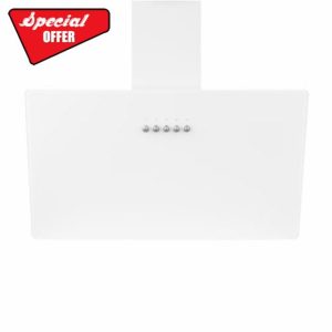 SIA AH60WH 60cm White Angled Glass Chimney Cooker Hood Kitchen Extractor Fan With 3 Speeds