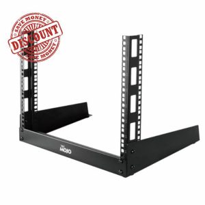 Tecmojo 2 Post Desktop Server Rack Small Open Frame Rack for 19in AV/Data/Audio/Studio Equipment Free Standing Home/Office Rack (8U)
