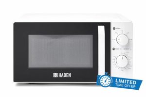 Haden 17L White Microwave Oven - 700W Easy Clean Microwave White - Manual Controls