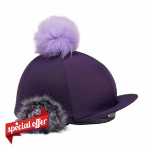 Harry Hall Hat Silk - Faux Fur Pom Poms - Stretch Fit for Jockey Skull Hats - Secure Elasticated Hem - Decorative Diamond Logo