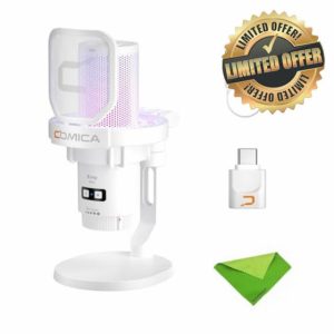 comica EJoy Uni Pro (D)-White Microphone for Computer and Smartphone