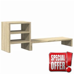 idaXL Monitor stand with desk organizer processed wood sonoma oak