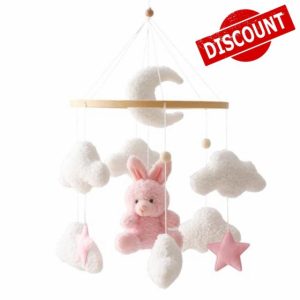 Adorable Mobile Cot Hanger with Plush Teddy Bear that Promotes Hand-Eye Coordination for a Happy Baby Nursery Unj372 (PK1