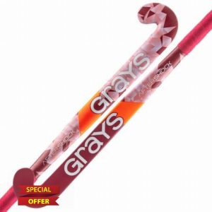 GRAYS Aftershock Ultrabow Wooden Hockey Stick - Pink/Red - 32" - 2321732