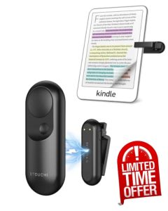 Stouchi Remote Control Page Turner for Kindle Paperwhite Colorsoft Oasis Scribe Kobo eReaders 2 in 1 Magnetic Kindle Clicker Lightweight for Kindle iPad Tablet with Wrist Strap Storage Bag-Black