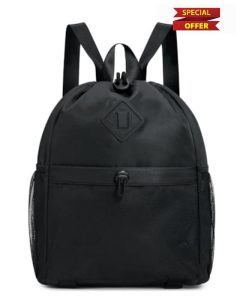 WANDF Drawstring Backpack Sports Gym Bag with Yoga Mat Strap