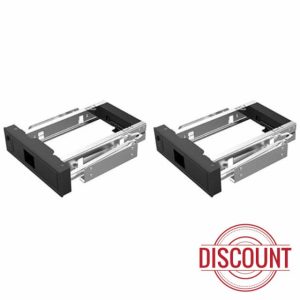 Sizoriruk 2X 1106SS 5.25 Trayless Hot Swap Mobile Rack CD-ROM 3.5 Inch Internal SATA Hard Drive SSD Adapter - Black