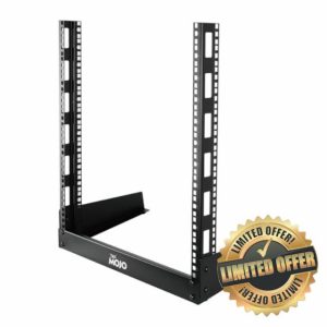 Tecmojo 2 Post Desktop Server Rack Small Open Frame Rack for 19in AV/Data/Audio/Studio Equipment Free Standing Home/Office Rack (12U)