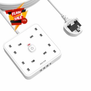 4M 4 Way Extension lead with USB Slots (3 USB-A