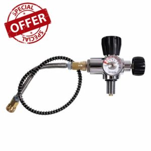 TUXING 4500PSI High Pressure PCP Paintball Fill Station Stainless Steel Valve HPA CO2 Tank DIN Charging System Black M18*1.5