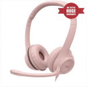 Logitech H390 Wired Headset Noise Cancelling Microphone - Rose