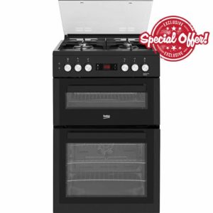 Beko XDDF655T 60cm Double Oven Dual Fuel Cooker - Black
